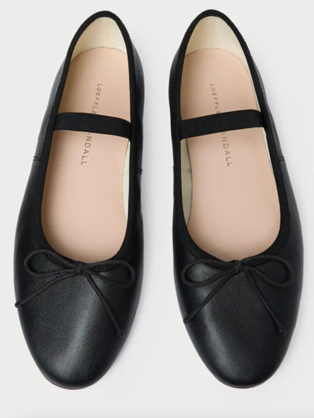 NEW Loeffler Randall size 7 Leonie Black Leather Ballet Flat
